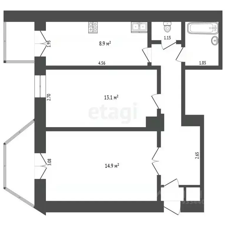 2-к кв. Тюменская область, Тюмень ул. Ленина, 63 (50.7 м) - Фото 2