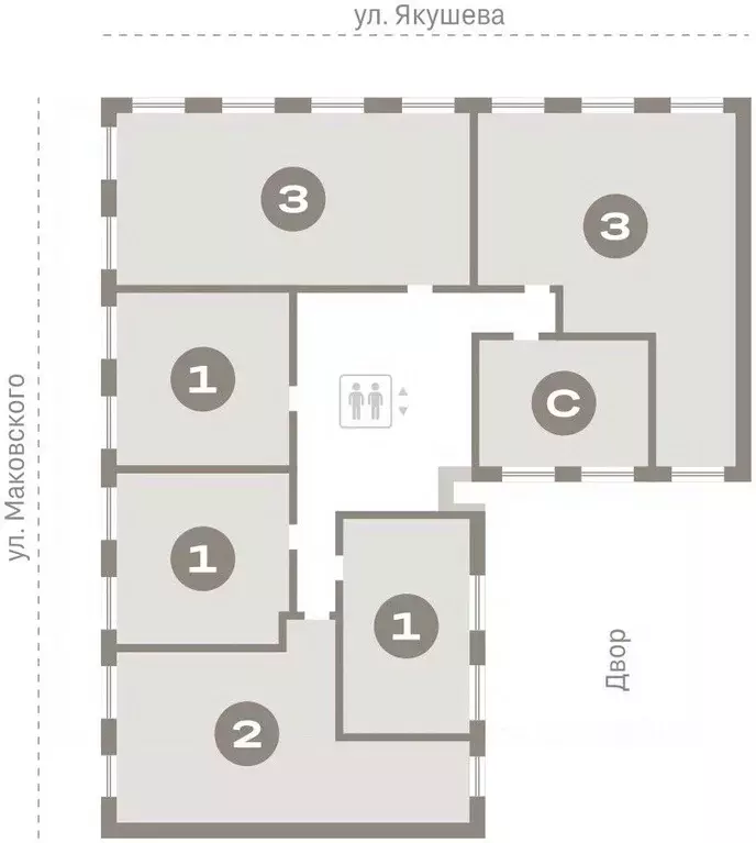 2-к кв. Новосибирская область, Новосибирск Зыряновская ул., 53с (68.96 ... - Фото 1