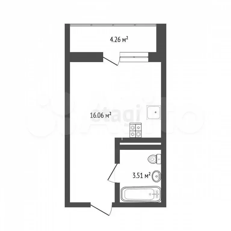 Квартира-студия, 20 м, 15/20 эт. - Фото 0