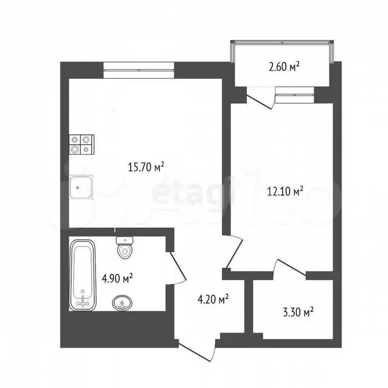 1-к. квартира, 41 м, 8/23 эт. - Фото 0