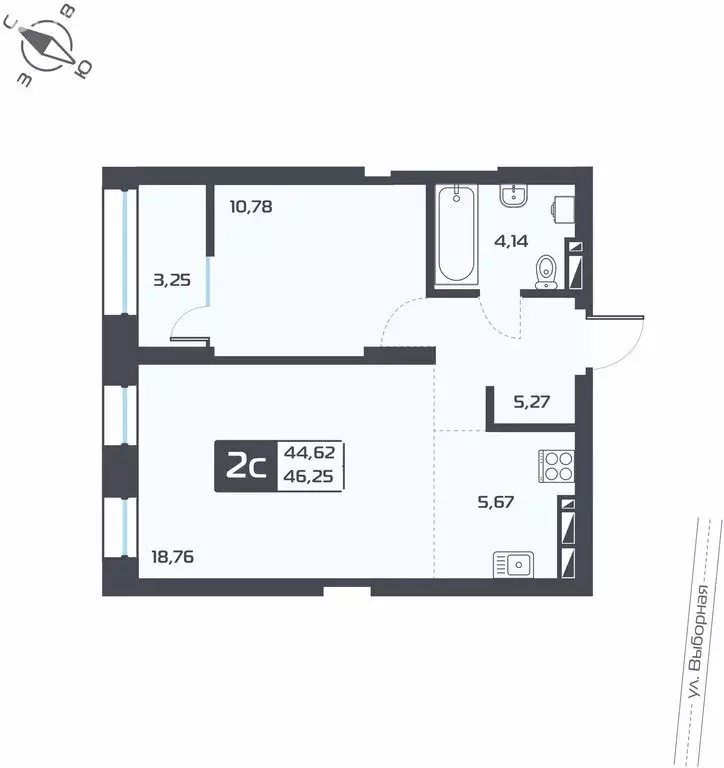 2-комнатная квартира: Новосибирск, жилой комплекс Астон.Геометрия ... - Фото 1