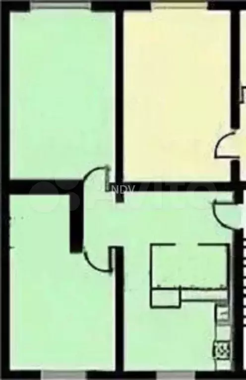 2-к. квартира, 42,2 м, 1/5 эт. - Фото 0