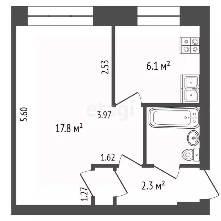 1-к кв. Ярославская область, Ярославль ул. Титова, 14 (30.3 м) - Фото 2