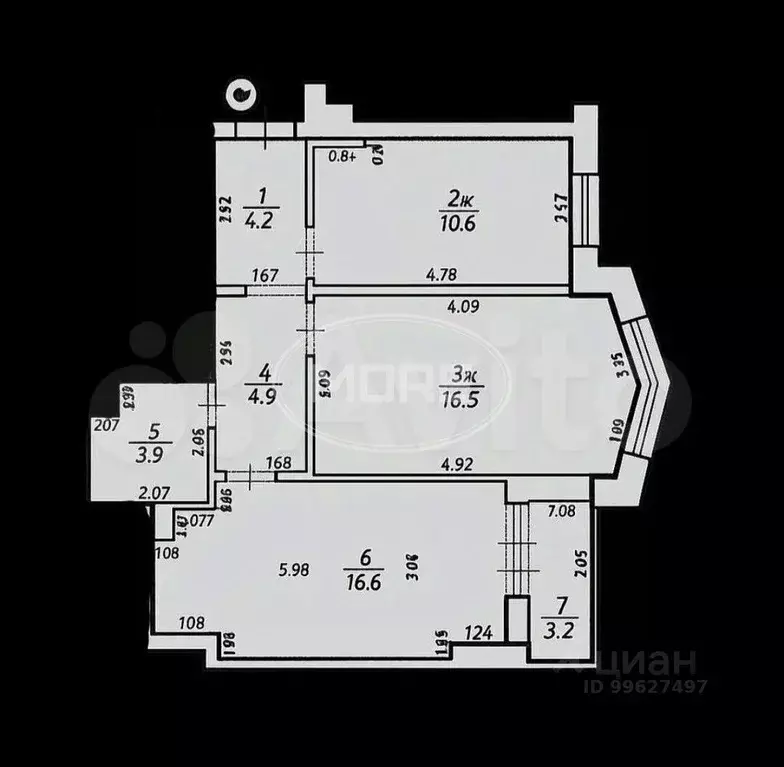 2-к кв. Калининградская область, Калининград Батальная ул., 104 (58.7 ... - Фото 1