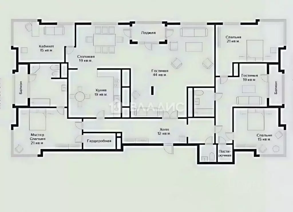 5-к кв. Москва ул. Маршала Соколовского, 1 (217.0 м) - Фото 2