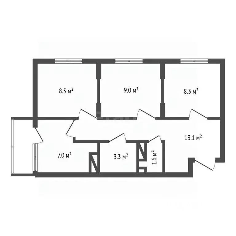 3-к кв. Воронежская область, Воронеж просп. Труда, 139Бк2 (51.0 м) - Фото 2