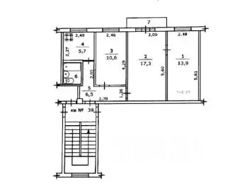 3-к кв. Московская область, Балашиха ш. Энтузиастов, 19 (56.5 м) - Фото 1