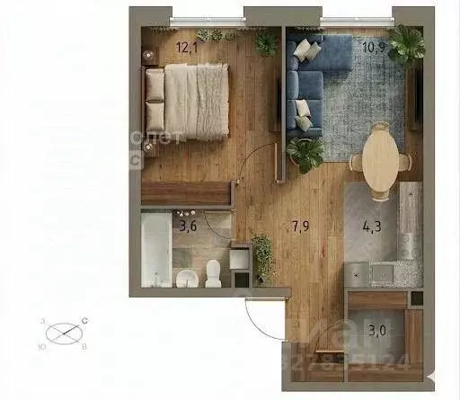 1-к кв. Москва Сосенское поселение, просп. Куприна, 40к1 (41.8 м) - Фото 1