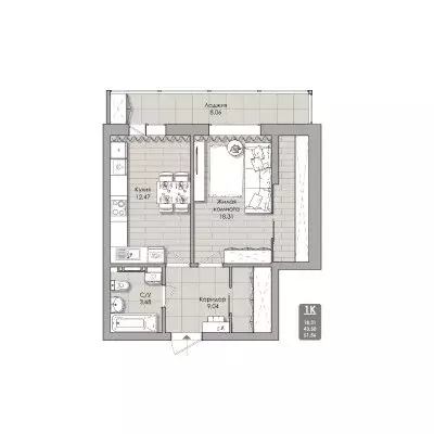 1-комнатная квартира: Новосибирск, Автогенная улица, 75 (51.56 м) - Фото 0