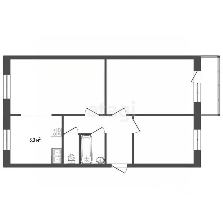 3-к кв. Ямало-Ненецкий АО, Муравленко ул. Муравленко, 15 (65.4 м) - Фото 1