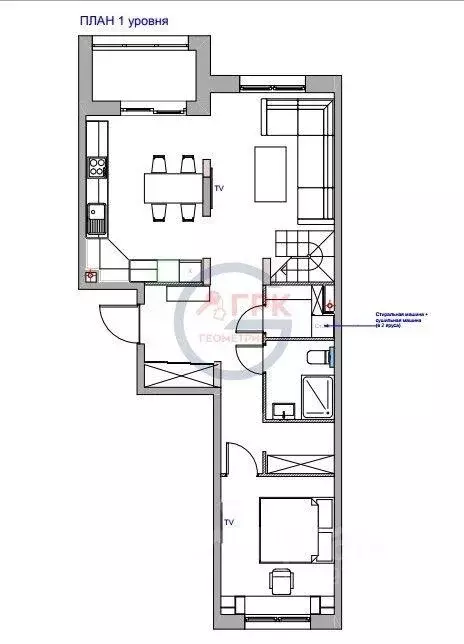 Квартира, 3 комнаты, 64.09 м - Фото 2