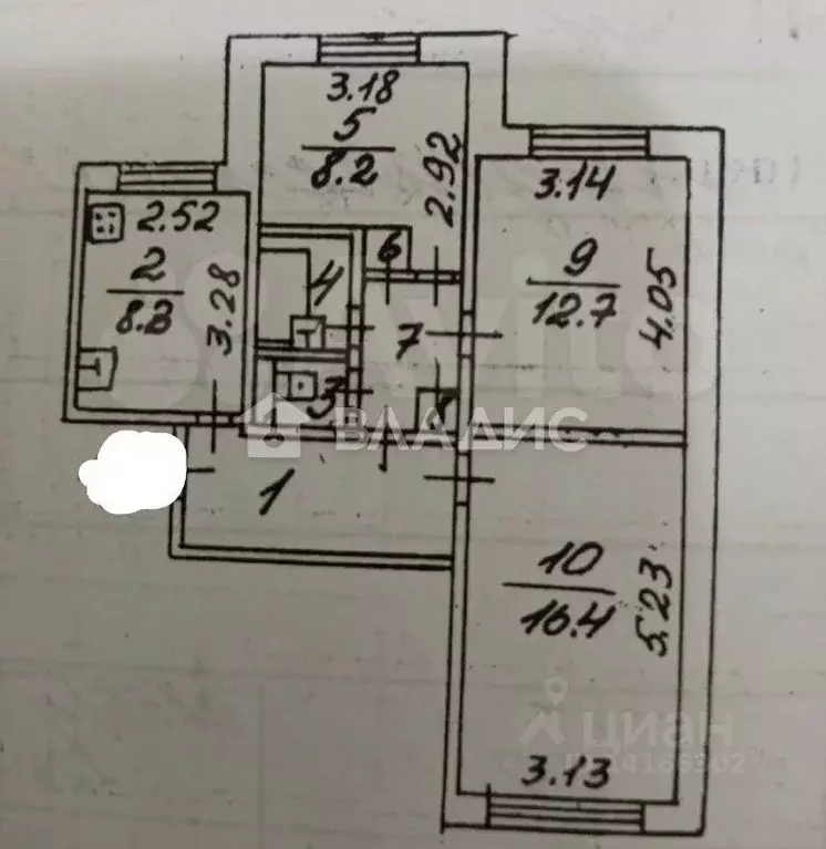 3-к кв. Белгородская область, Белгород Студенческая ул., 4 (61.0 м) - Фото 2