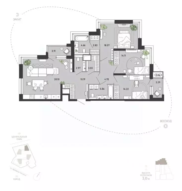 3-к кв. Тульская область, Тула ул. Фридриха Энгельса, 74 (119.03 м) - Фото 1