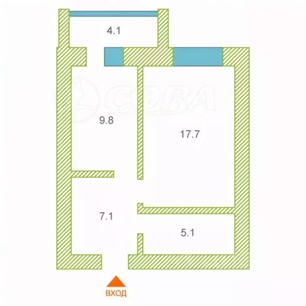 1-к кв. Тюменская область, Тюмень Широтная ул., 158к1 (39.9 м) - Фото 2