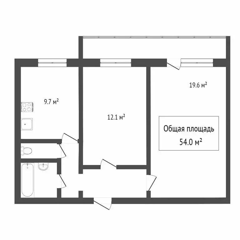 2-комнатная квартира: Томск, улица Лебедева, 8 (54.3 м) - Фото 0