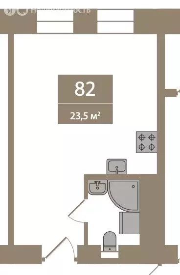 Квартира-студия: Санкт-Петербург, Челябинская улица, 37 (23.5 м) - Фото 0