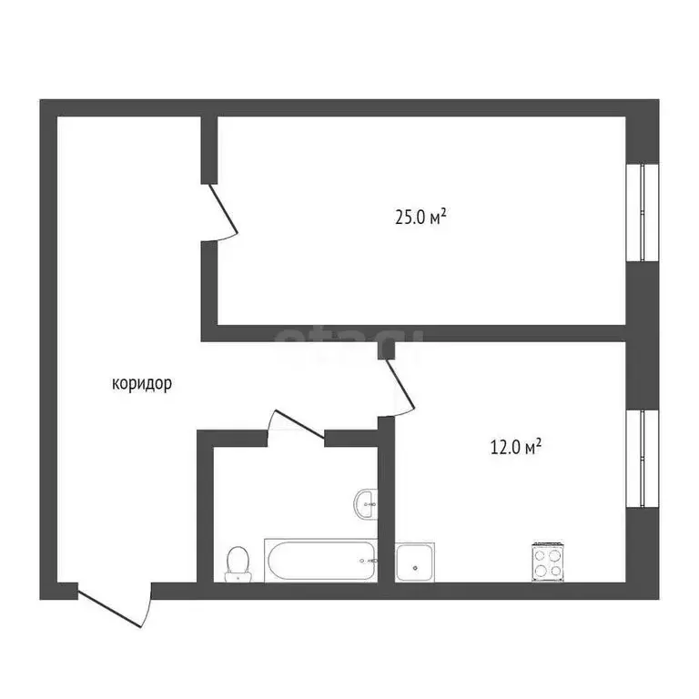 1-комнатная квартира: Вологда, Молодёжная улица, 20 (44.2 м) - Фото 1