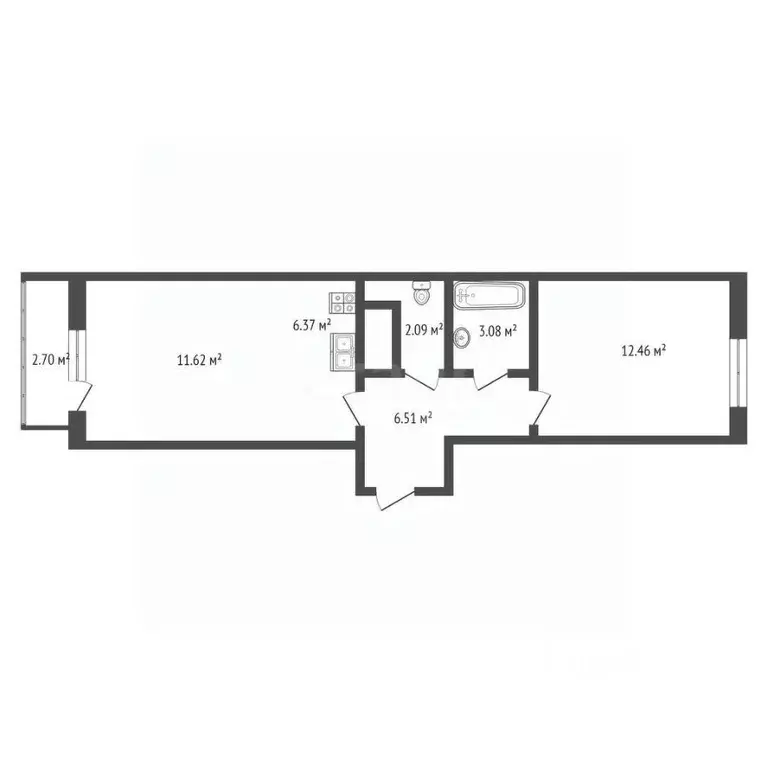 1-к кв. Ульяновская область, Ульяновск ул. Ульяны Громовой, 8Б (42.2 ... - Фото 2