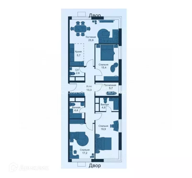 Продаётся 4-к квартира, 114.7 м - Фото 1
