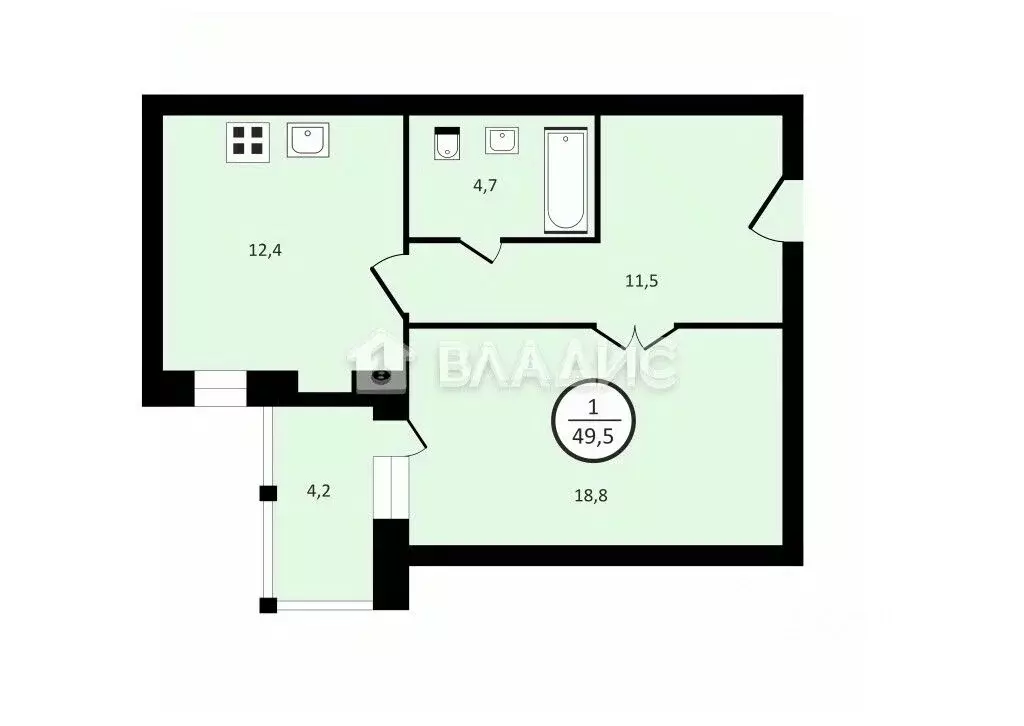 1-к кв. Владимирская область, Владимир ул. Диктора Левитана, 4г (45.9 ... - Фото 2