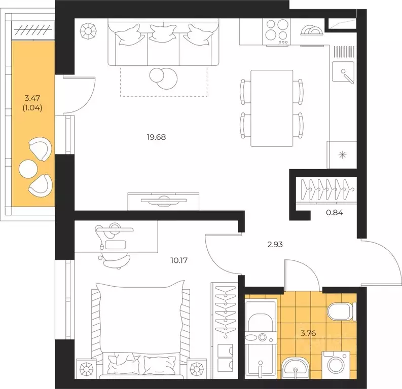 1-к кв. Сахалинская область, Южно-Сахалинск  (38.42 м) - Фото 1
