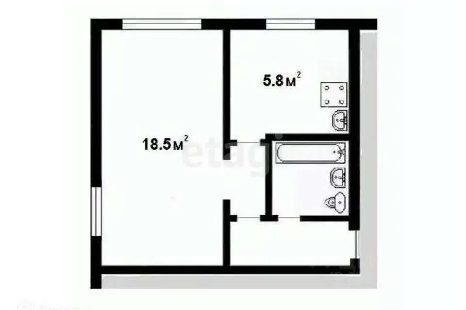 1-к кв. Калининградская область, Светлый Красноармейская ул., 9 (32.0 ... - Фото 1