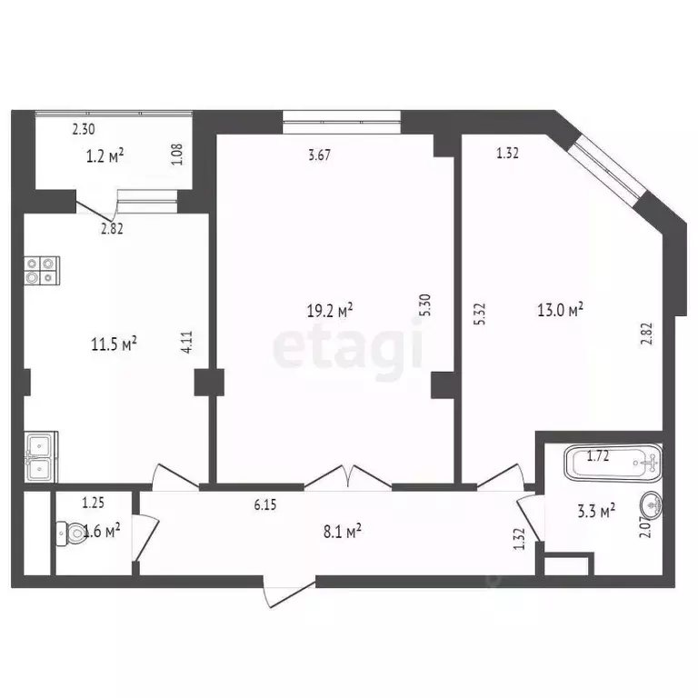 2-к кв. Омская область, Омск бул. Архитекторов, 4 (56.7 м) - Фото 1