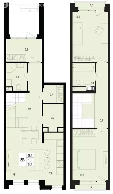 3-комнатная квартира: Московская область, городской округ Подольск, ... - Фото 1