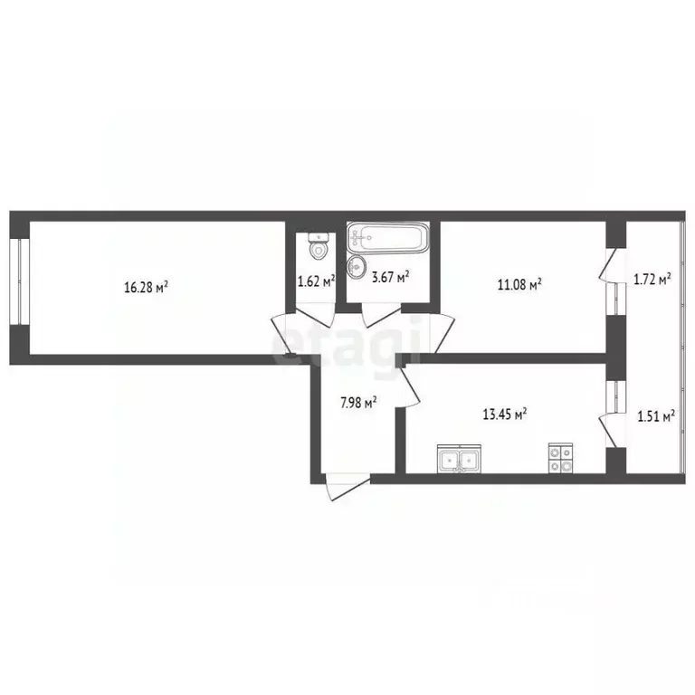 2-к кв. Ярославская область, Ярославль ул. Дядьковская, 16А (59.73 м) - Фото 1