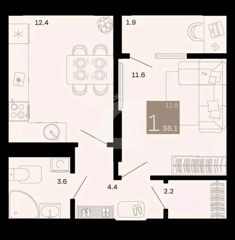 1-к кв. Краснодарский край, Анапа муниципальный округ, с. Супсех ул. ... - Фото 2