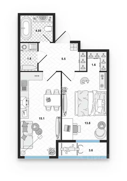 1-к кв. Ленинградская область, Всеволожский район, пос. Бугры ул. ... - Фото 2