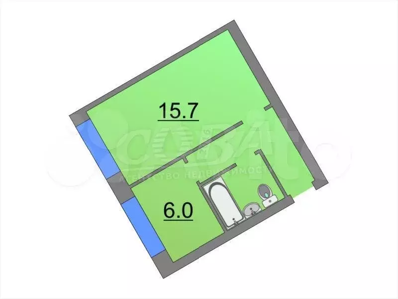1-к. квартира, 30 м, 5/5 эт. - Фото 0