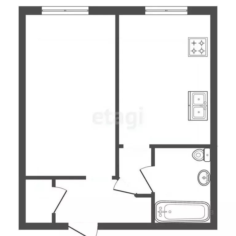 1-к кв. Санкт-Петербург ул. Маршала Казакова, 70к1 (34.0 м) - Фото 2