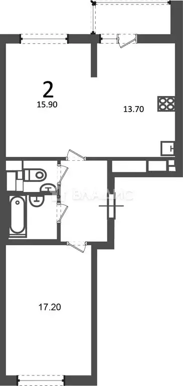 2-комнатная квартира: Москва, Кусковская улица, 12/1 (57.6 м) - Фото 1