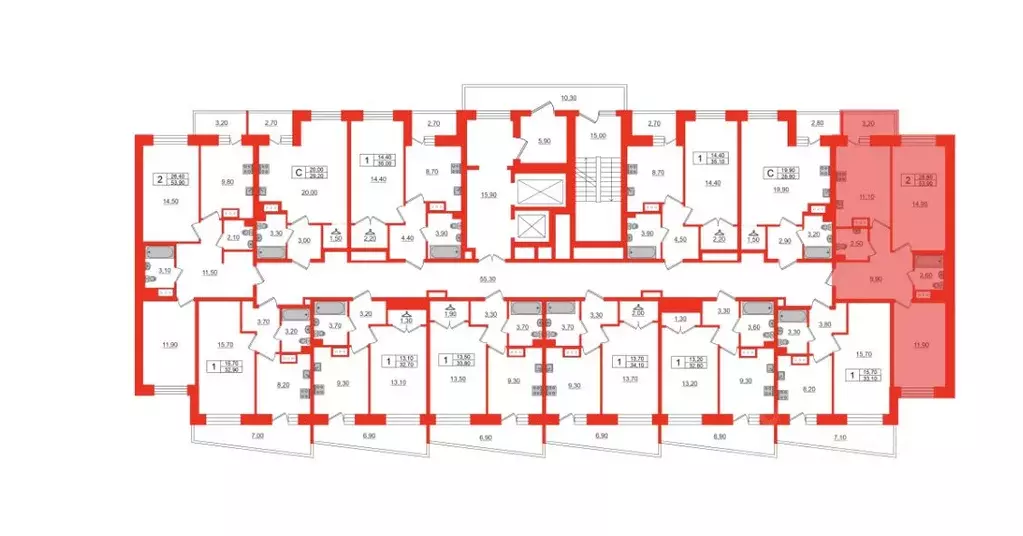 2-к кв. Ленинградская область, Всеволожский район, пос. Бугры ул. ... - Фото 2