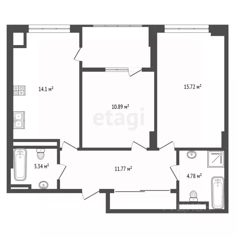 2-к кв. Севастополь ул. Братьев Манганари, 28 (60.5 м) - Фото 2