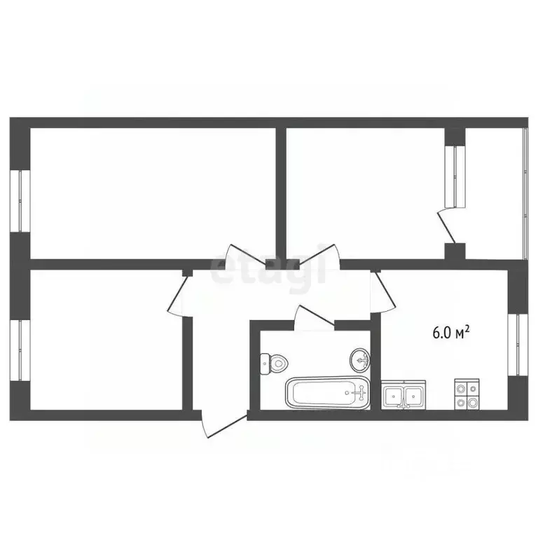 3-к кв. Ставропольский край, Пятигорск ул. Кочубея (63.0 м) - Фото 2