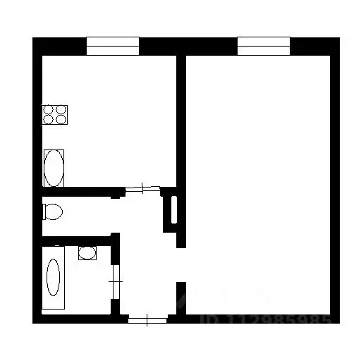 1-к кв. Татарстан, Казань ул. Короленко, 67а (33.0 м) - Фото 1