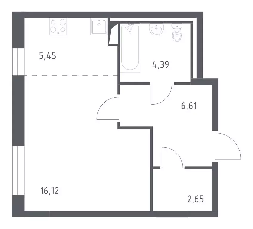 Квартира-студия: деревня Лаголово, жилой комплекс Квартал Лаголово, 2 ... - Фото 1