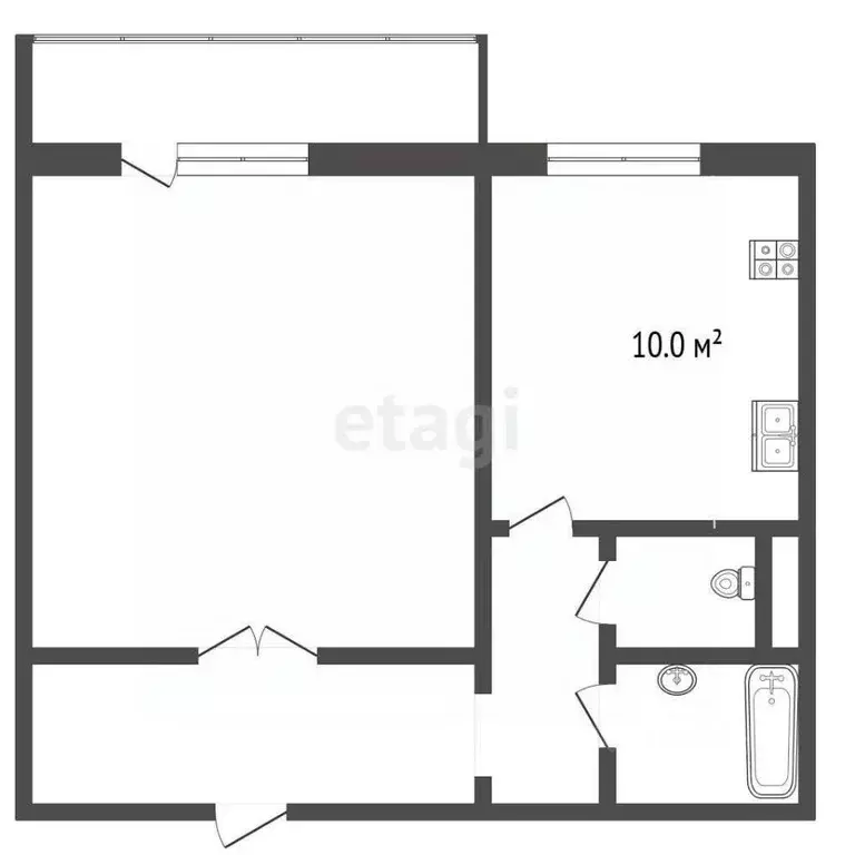 1-к кв. Челябинская область, Челябинск ул. Академика Сахарова, 18 ... - Фото 2