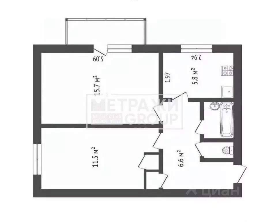 2-к кв. Московская область, Королев ул. Кирова, 1 (43.6 м) - Фото 1