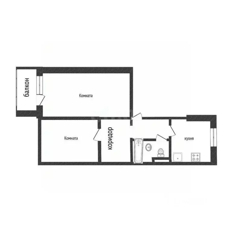 2-к кв. Белгородская область, Белгородский район, Поселок Октябрьский ... - Фото 2