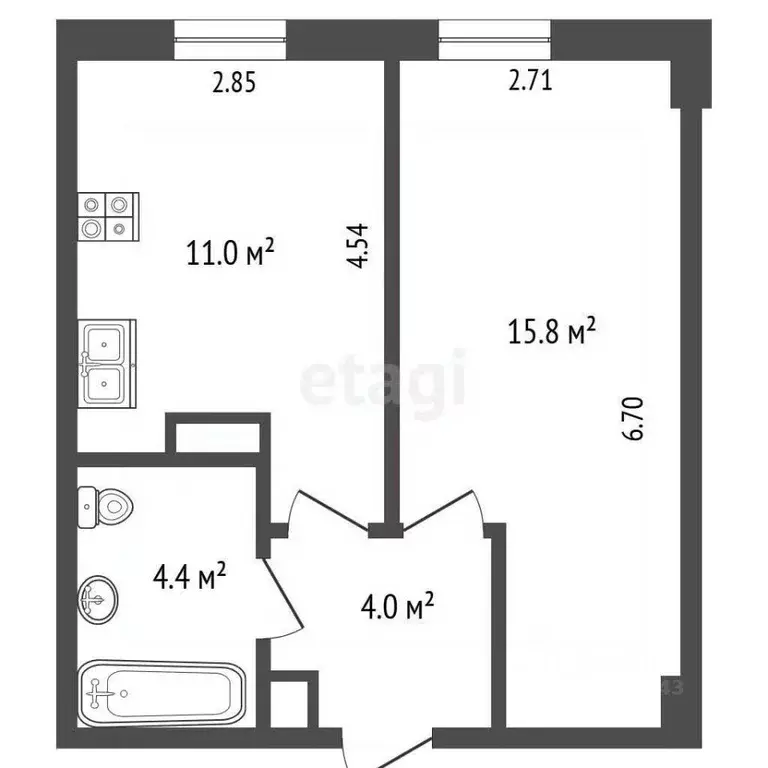 1-к кв. Псковская область, Псков Народная ул., 15 (35.8 м) - Фото 1