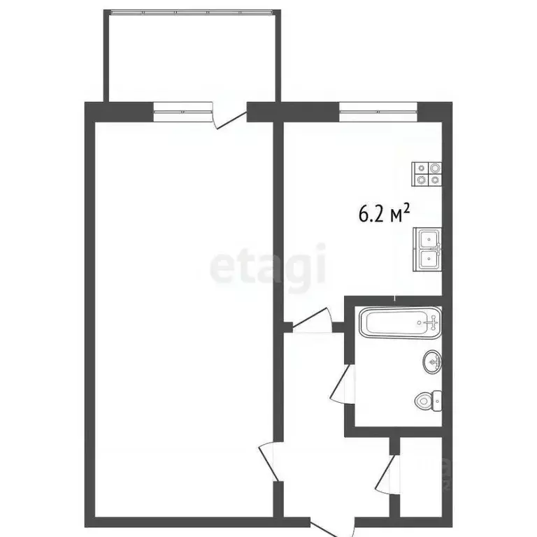 1-к кв. Архангельская область, Архангельск просп. Обводный Канал, 56 ... - Фото 2