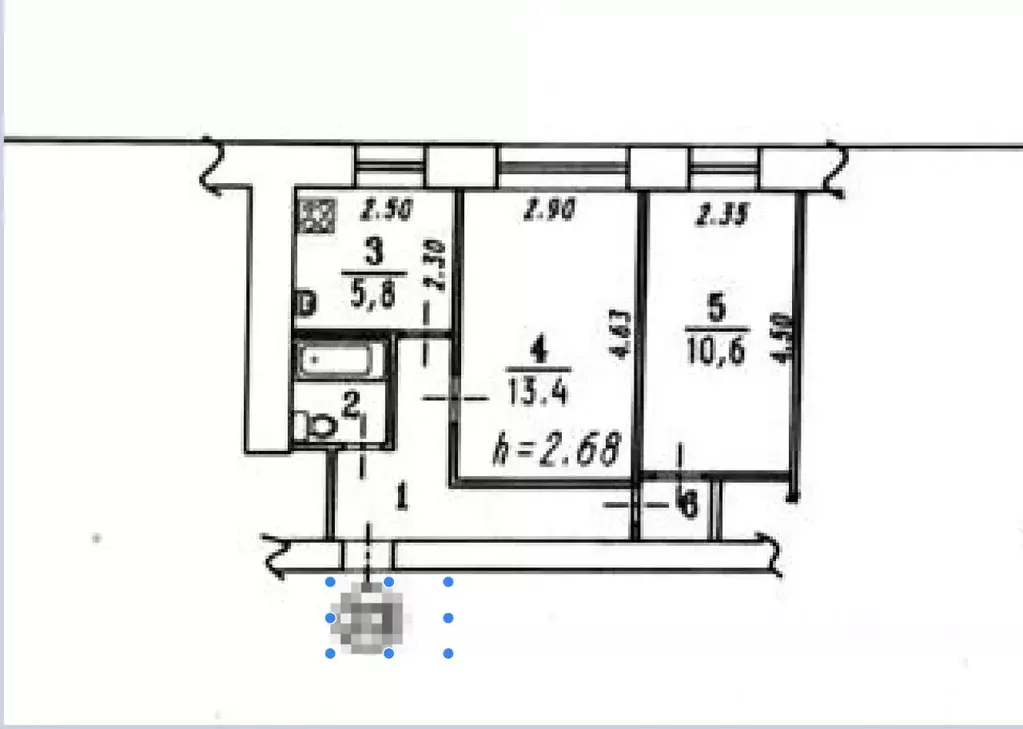 2-к кв. Омская область, Омск Спортивный проезд, 1 (40.9 м) - Фото 1