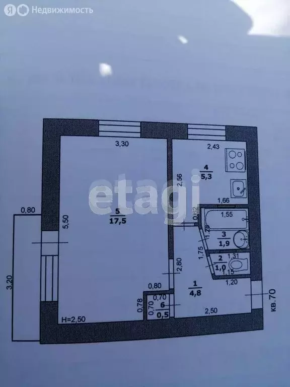 1-комнатная квартира: Валуйки, улица Степана Разина, 1 (31 м) - Фото 1