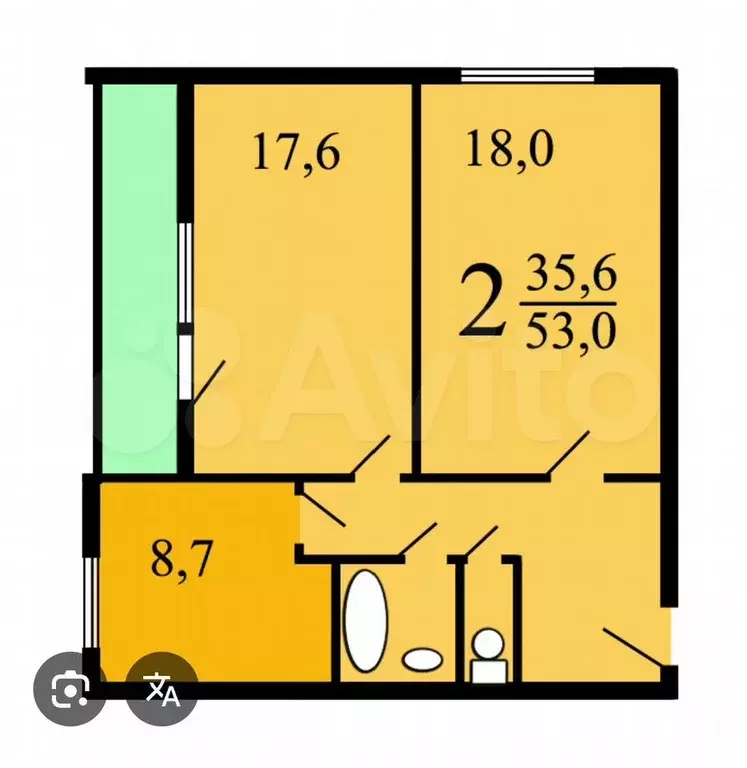 2-к. квартира, 50 м, 5/14 эт. - Фото 0