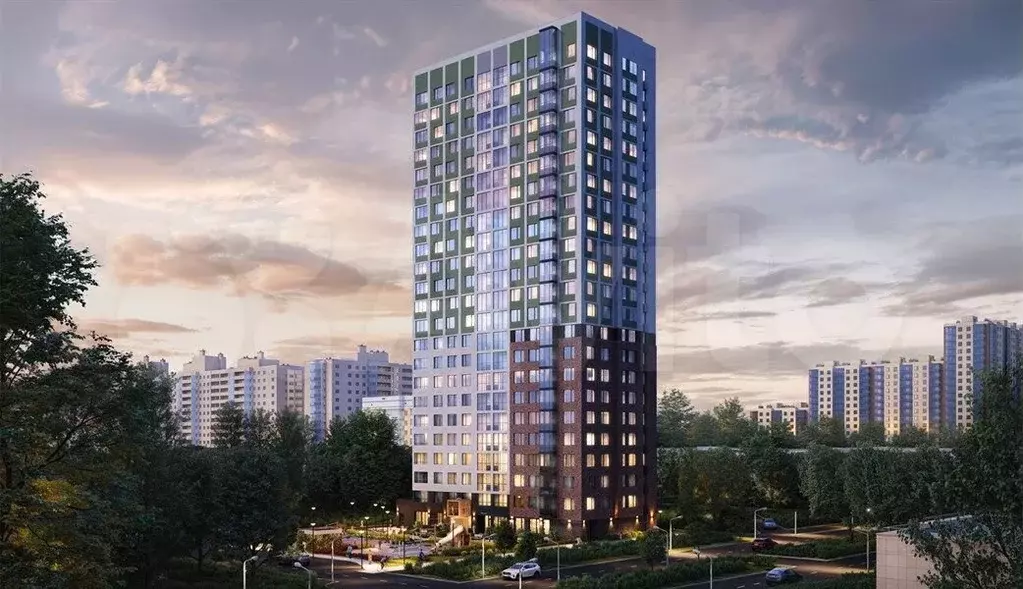 1-к. квартира, 39,8 м, 9/23 эт. - Фото 1