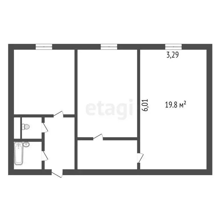 1к в 3-комнатной квартире (15 м) - Фото 0