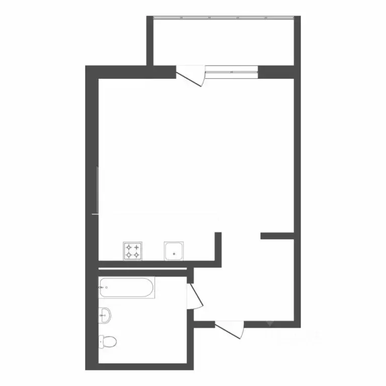 Студия Тюменская область, Тюмень ул. Червишевский Тракт, 47 (26.2 м) - Фото 2